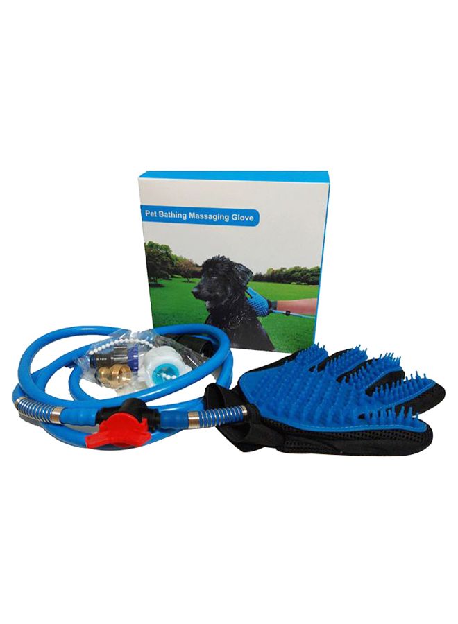 Pet Bathing Massaging Glove Blue/Black 20 x 5centimeter